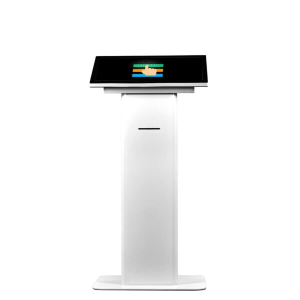 Q-line touch kiosk with printer